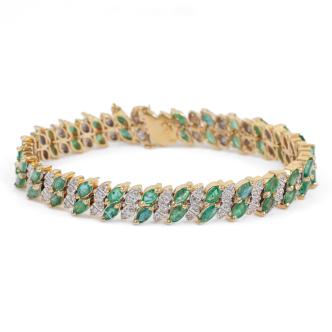 6.50ct Emerald and Diamond Bracelet