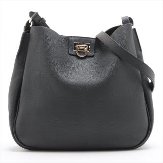Ferragamo Gancini Leather Shoulder Bag