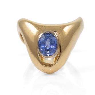 1.75ct Blue Sapphire Mens Ring