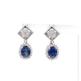 0.97ct Sapphire & Diamond Earrings