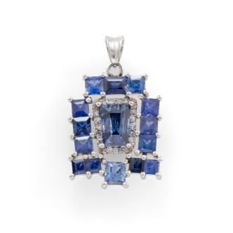Ceylon Sapphire and Diamond Pendant