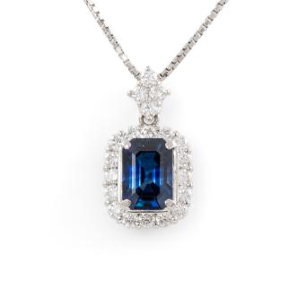 2.90ct Sapphire & Diamond Pendant