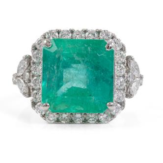 10.07ct Colombian Emerald & Diamond Ring