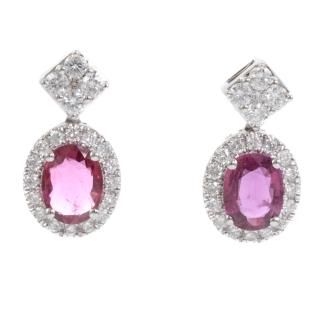 1.50ct Ruby and Diamond Earrings