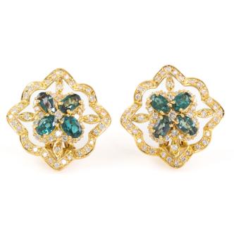 2.43ct Alexandrite and Diamond Earrings