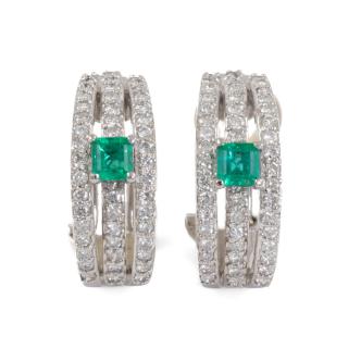 0.44ct Emerald and Diamond Earrings
