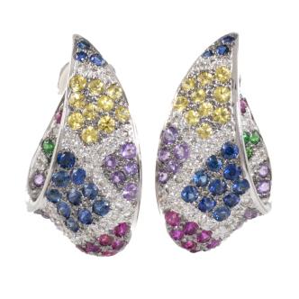 3.04ct Multi-Colour Sapphires Earrings