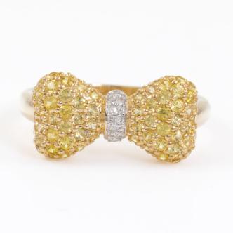 Yellow & White Diamond Dress Ring