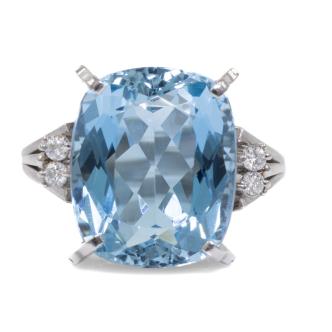 10.13ct Aquamarine and Diamond Ring