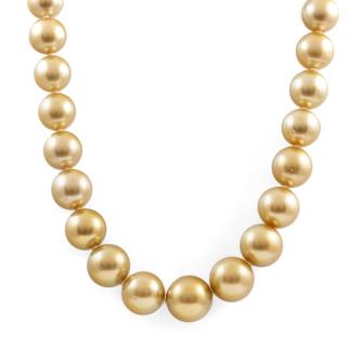 9.1-13.2mm Golden South Sea Pearl Necklace