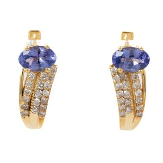 0.95ct Tanzanite and Diamond Earrings