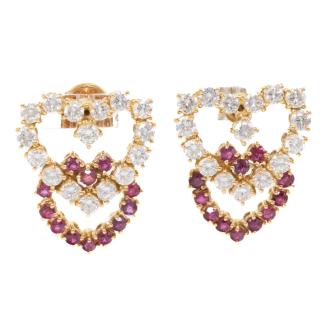 1.68ct Ruby and Diamond Earrings