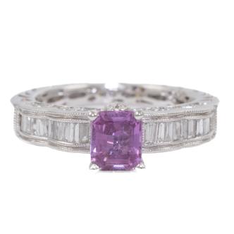 0.88ct Pink Sapphire and Diamond Ring