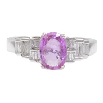 1.18ct Pink Sapphire and Diamond Ring