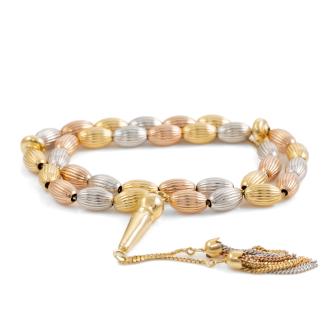18ct Tri-colour Gold Worry Beads Bracelet