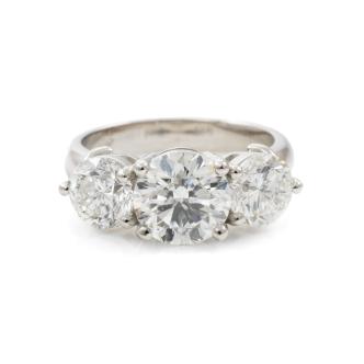 4.01ct Diamond Trilogy Ring GIA